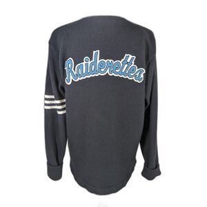 Academia Preppy High School Logo Raiderettes Cardigan Blue Button Size Wms S